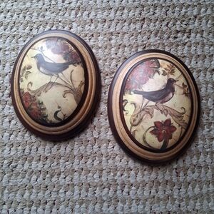 Vintage Bird Wall Art with Floral Design